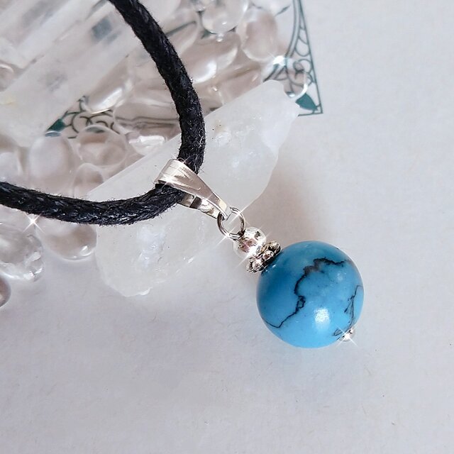 ターコイズ『12月の誕生石』の天然石チョーカー ネックレス ペンダント