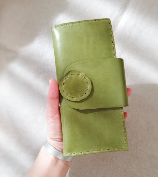 simple wallet　ピスタチオグリーン　オイルワックスレザー