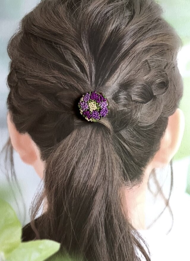 Always*紫色の紫陽花ヘアゴム（受注制作品） | iichi 日々の暮らしを