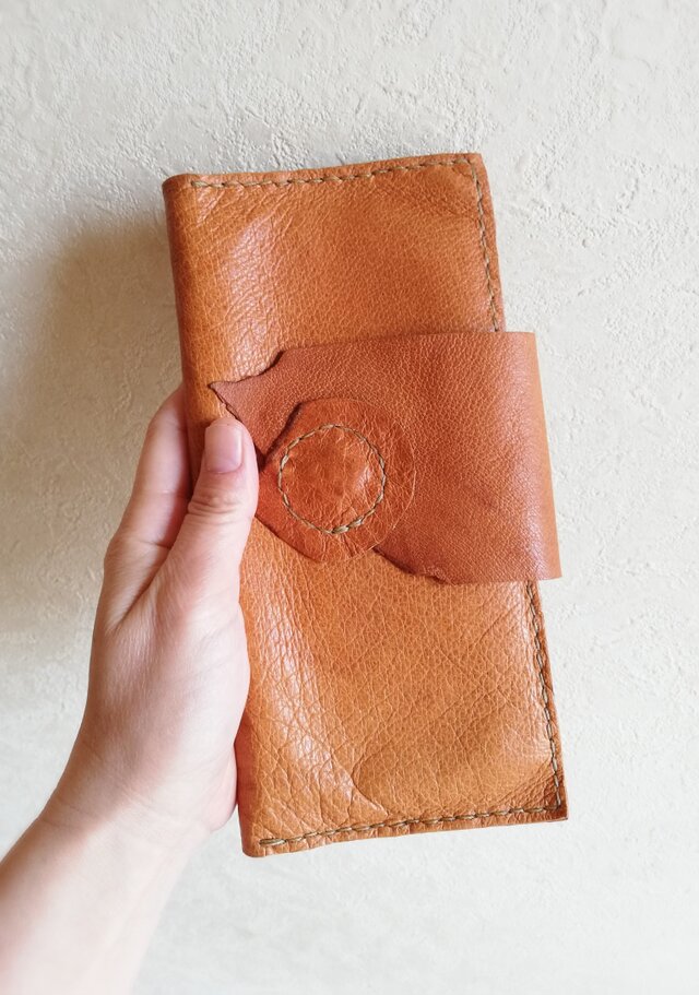 【vintage】simple wallet　檜皮色　ピッグスキンレザー