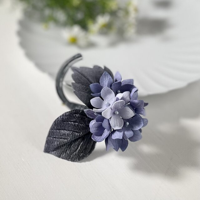 ハンドメイド☆紫陽花のコサージュ