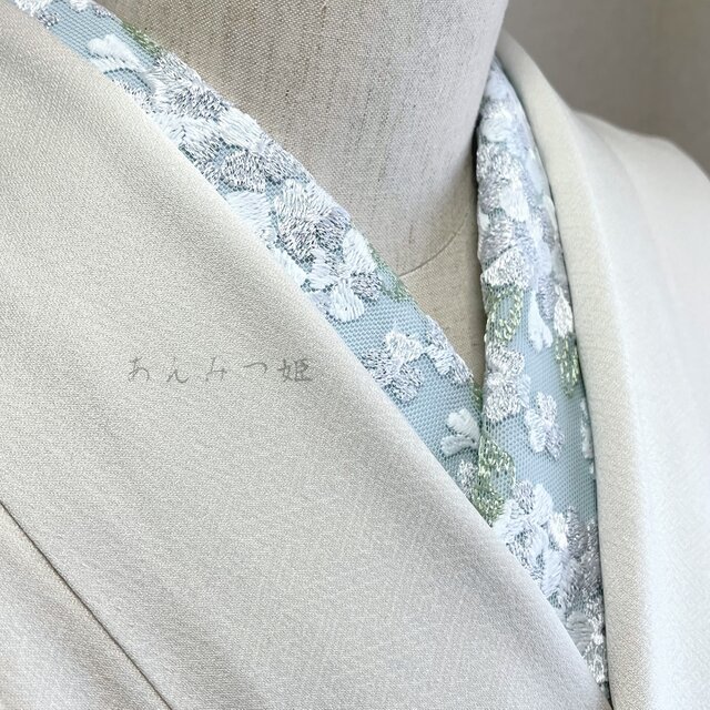 洗える刺繍半衿 あじさい【あと2点】 | iichi 日々の暮らしを心地よく