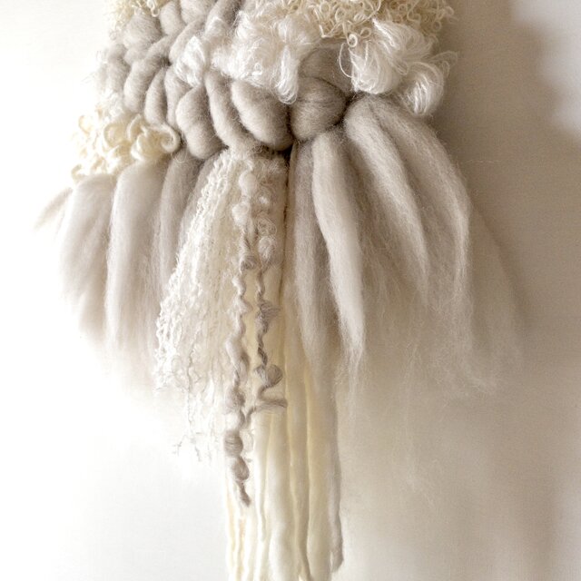 一点もの】流木 ウィービングタペストリー『やわらかグレーのふわふわ