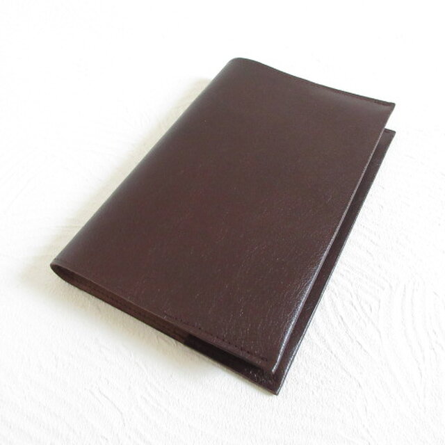 新書サイズ、コミック対応《ゴートスキン》ダークブラウン・一枚革のブックカバー・0747