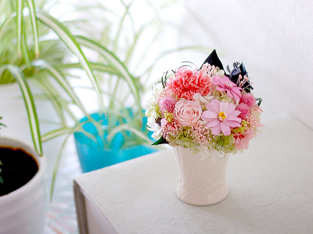 母の日2023】ジニアと千日紅とカーネーションのハーモニー母の日