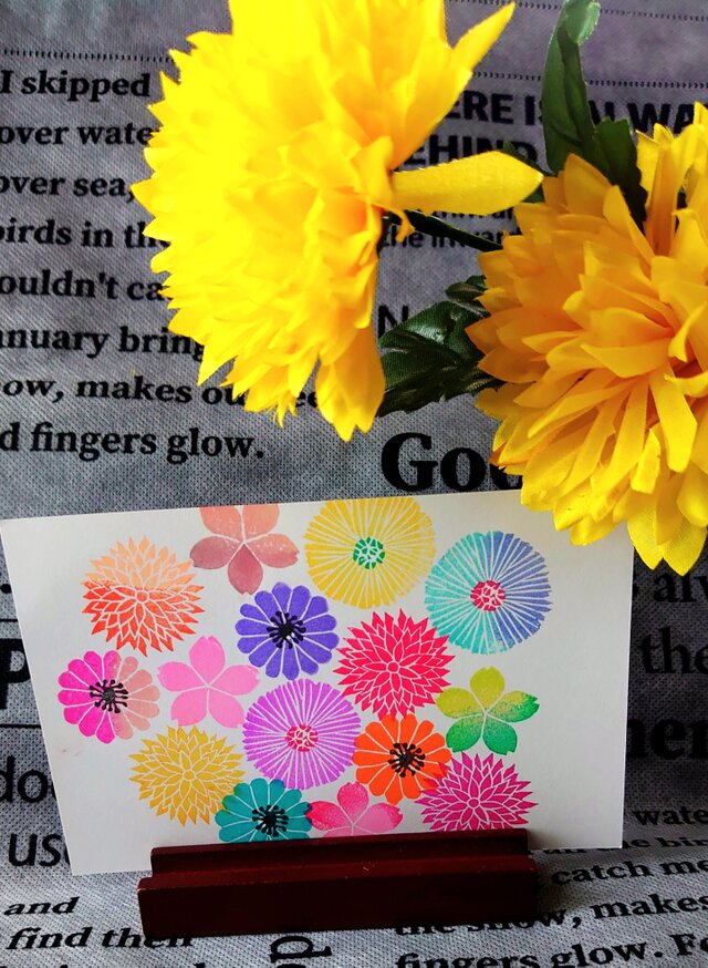 消しゴムはんこ「フラワー②」６個