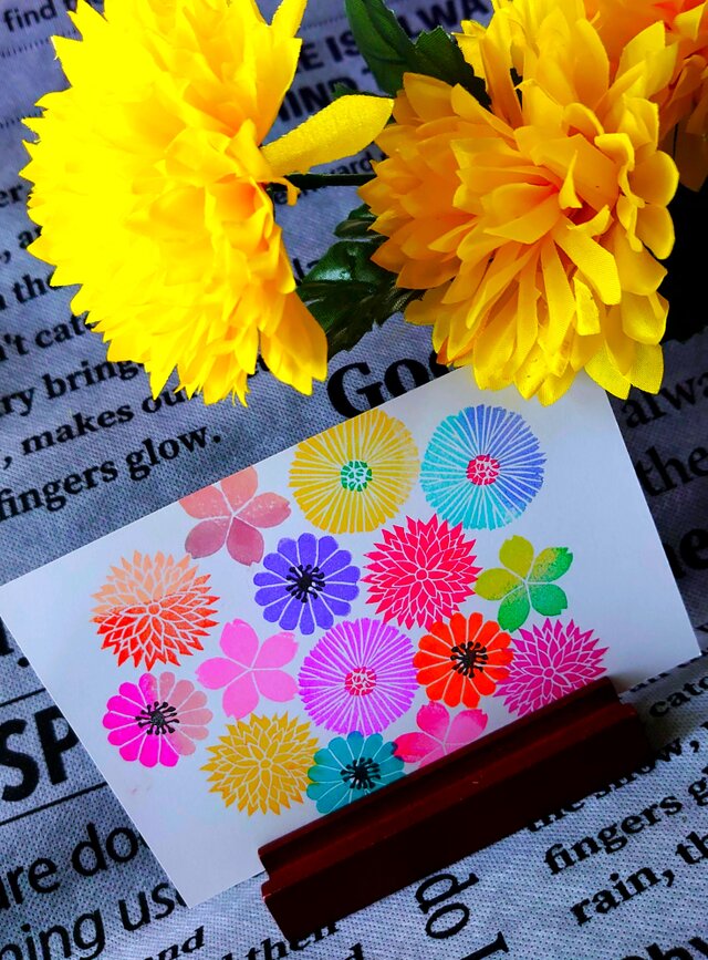 消しゴムはんこお花のリース在庫確認お願いします