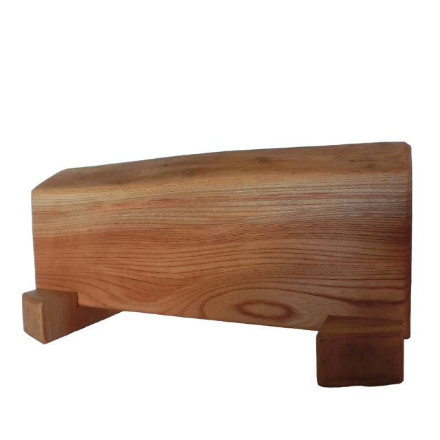 希少けやき無垢材 一枚板 欅 和風 衝立にも 花台にも 1.8kg 厚み5.3ｃｍの皮付き欅材