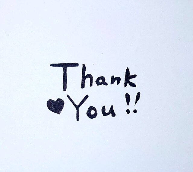 消しゴムはんこ「thank you③」 | iichi 日々の暮らしを心地よくする