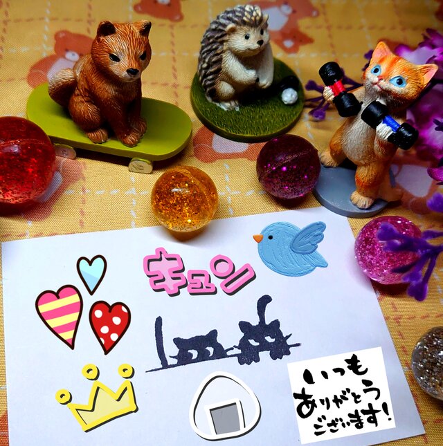 消しゴムはんこ「クロネコ③」