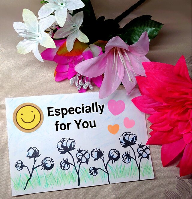 消しゴムはんこ「コットンフラワー」2個