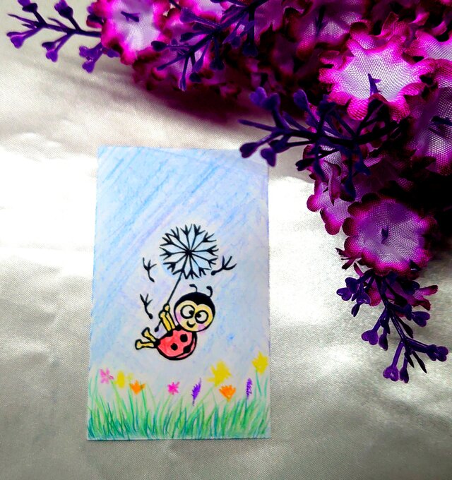 消しゴムはんこ「てんとう虫・綿毛」3個 | iichi 日々の暮らしを