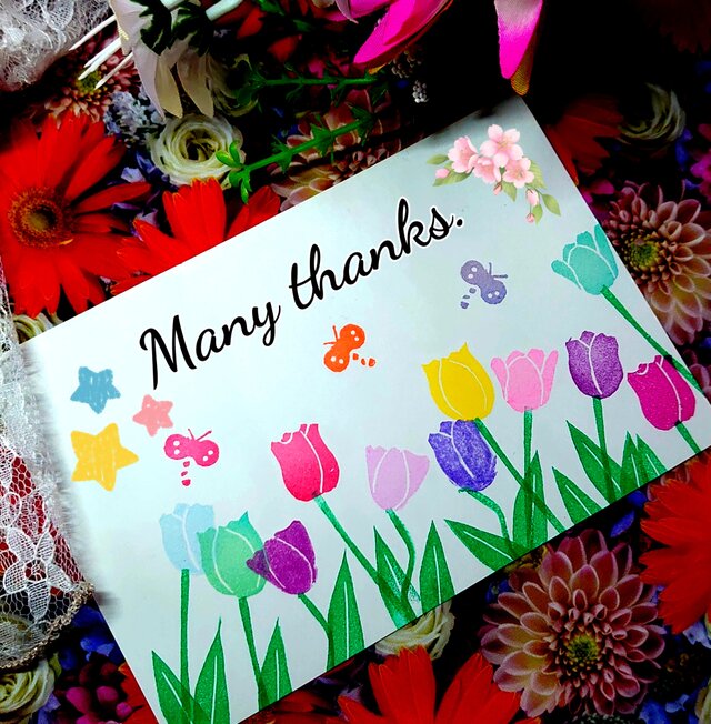 消しゴムはんこ「チューリップ」9個セット