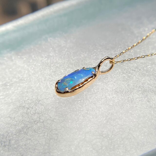 K10☆天然ボルダーオパールネックレス☆ オーストラリア産原石