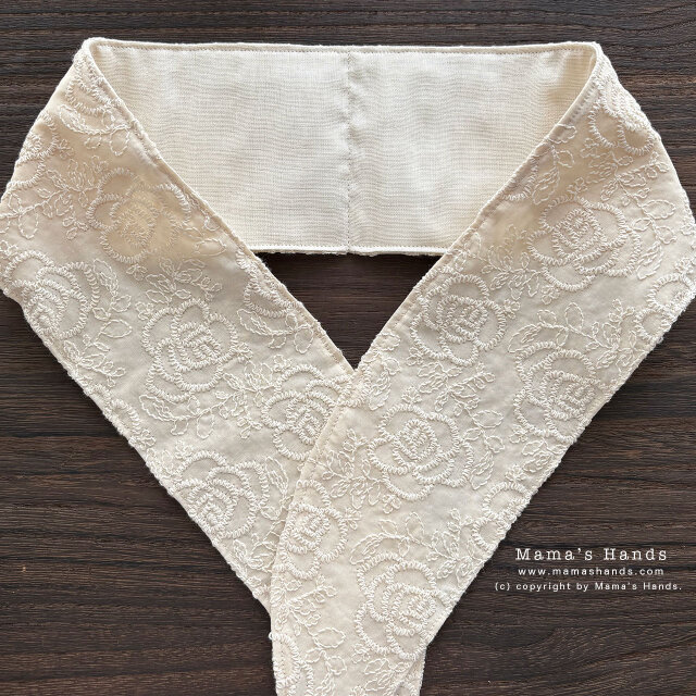 ナチュラル 薔薇 刺繍 生成り 綿100% 夏 保冷剤 冬 カイロ ネック