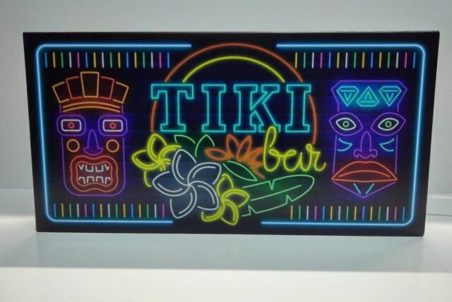 ハワイ TIKI バー ティキ像 看板 置物 雑貨 ライトBOX - 通販