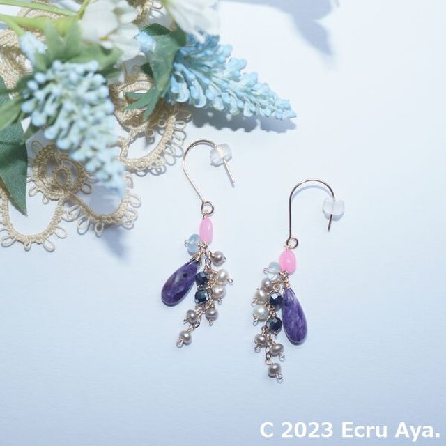 *魅惑する*三大ヒーリングストーンがメインのピアス