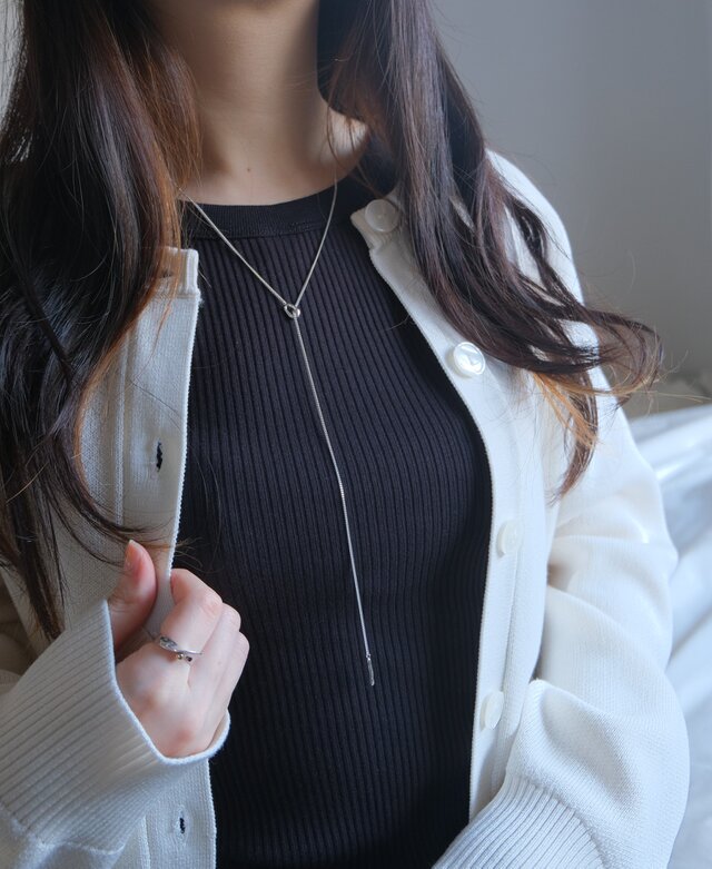 organic circle long necklace silver925 ロングY字ネックレス ラリエット | iichi  日々の暮らしを心地よくするハンドメイドやアンティークのマーケットプレイス