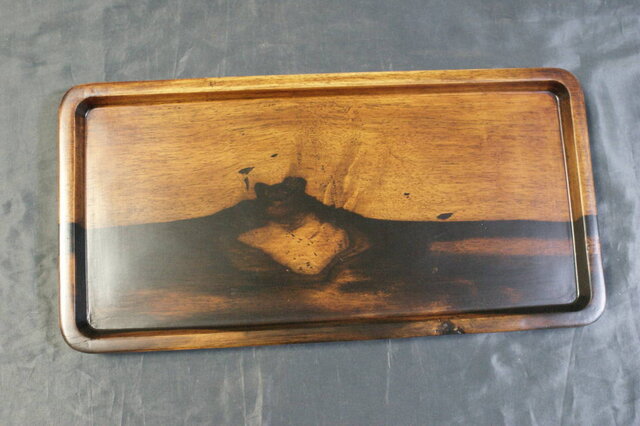 黒柿拭漆盆（くろがきふきうるしぼん）煎茶盆 IM600