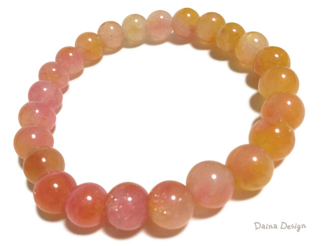 ❇tamago様1本のみ クレイジーアゲー 共生瑪瑙 ブレスレット(オレンジ系) ❇tamago様1本のみ クレイジーアゲー 共生瑪瑙 ブレスレット