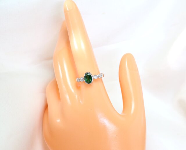 ツァボライト　ダイヤモンド　Pt900　リング　新品同様磨き　宝石ソーティング付 Pt900 ツァボライトリング 0.89ct | iichi 日々の暮らしを心地よくする