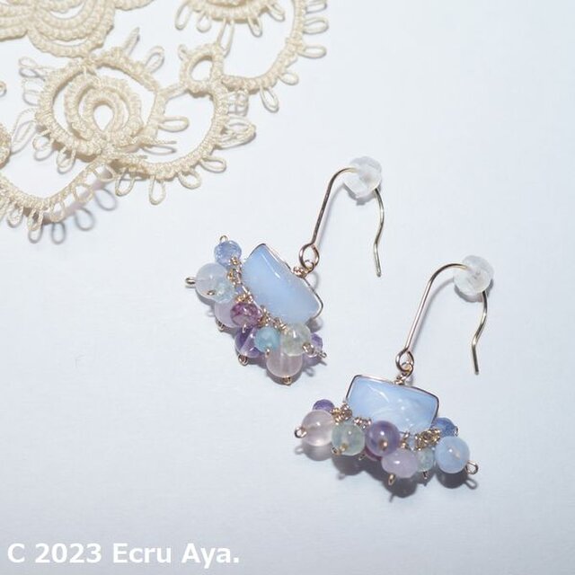 *雨に花笑む*雨に咲く紫陽花のピアス