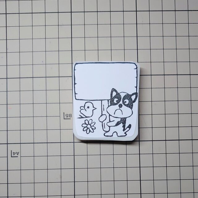 消しゴムはんこ「フレンチブルドック・メモ枠」 | iichi 日々の暮らし