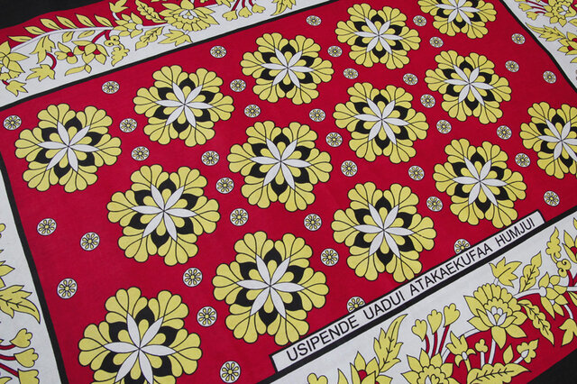 カンガ｜レッド × カナリヤ アフリカ布 アフリカンプリント | iichi