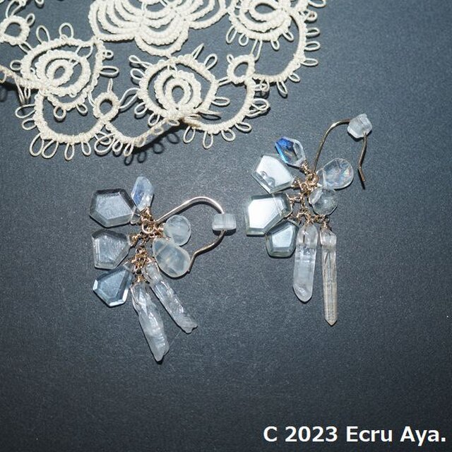 *清流の歌姫*カジカガエルの声をイメージしたアシンメトリーピアス