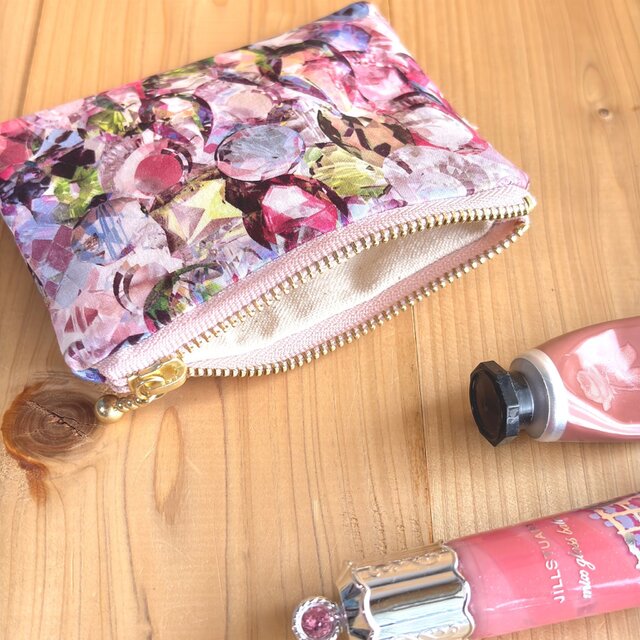 リバティ　10cmファスナー　ミニミニポーチ　＜Alexandra＞(アレクサンドラ)ピンクスピネル