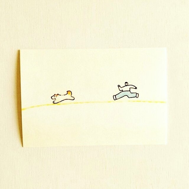ポストカード「㉗追いかけっこ」3枚～　絵葉書｜紙雑貨｜イラスト