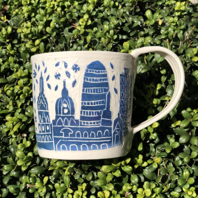 kakiotoshi mug blueー　“世界を綴る”