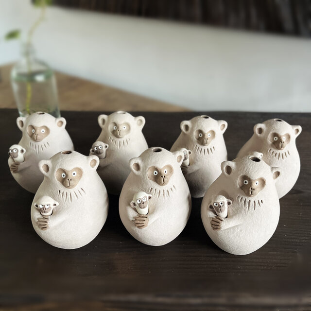 2way親子ニホンザル / （中）花器 花瓶 | iichi 日々の暮らしを