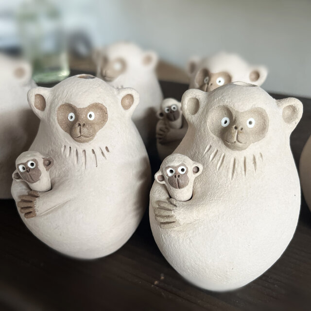2way親子ニホンザル / （中）花器 花瓶 | iichi 日々の暮らしを