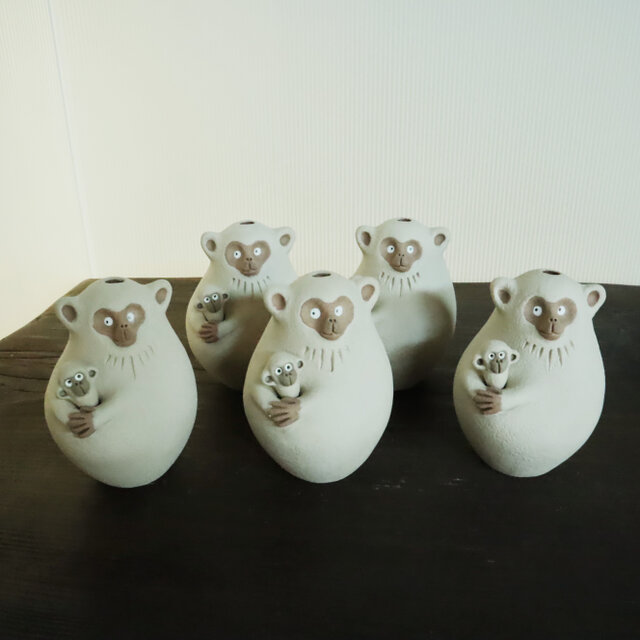 2way親子ニホンザル / （中）花器 花瓶 | iichi 日々の暮らしを