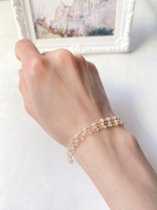 14kgf エチオピア産 プレシャスオパールの3連ブレスレット www.cristalperfumaria.com.br