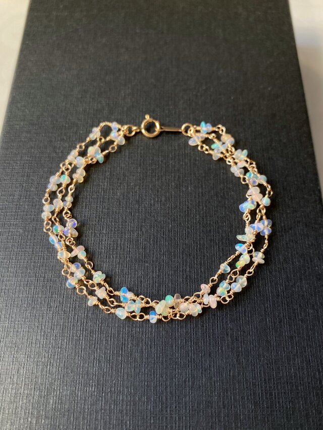 14kgf エチオピア産 プレシャスオパールの3連ブレスレット　ac/672