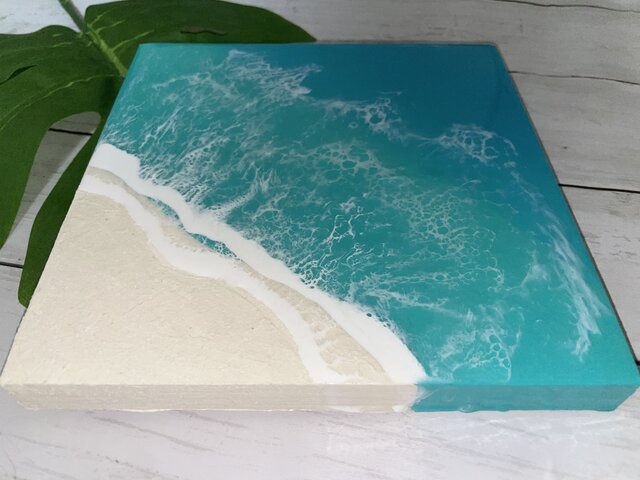 在庫一掃セール】レジンアート0022海波与論島 45×20.8×2cm