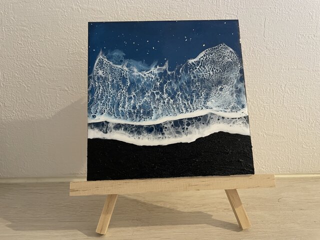 海アート「クリアな海岸」レジンアート オーシャンアート 20cm 3