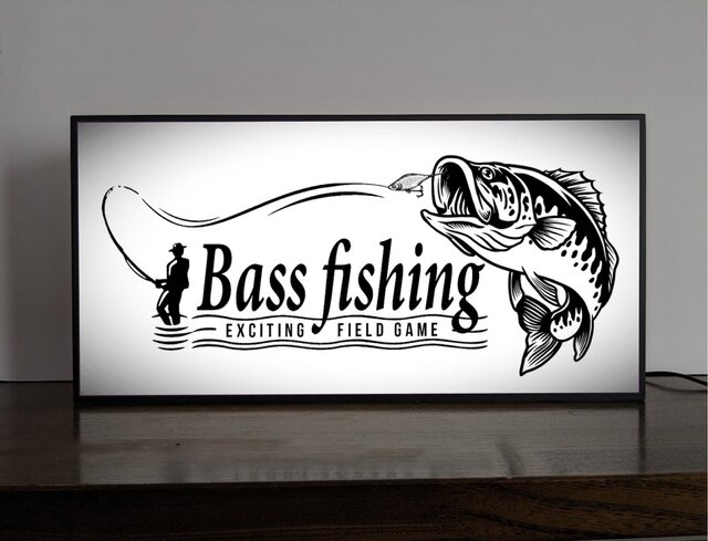 【Lサイズ】ブラックバス フィッシング 釣り 看板 置物 雑貨 ライトBOX Lサイズ】ブラックバス フィッシング 釣り 看板 置物 雑貨 ライトBOX