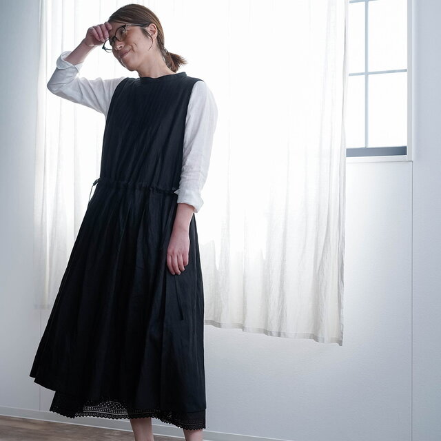 wafu】リネンワンピース 重ね着の新しい魅力発見 プザムドレス