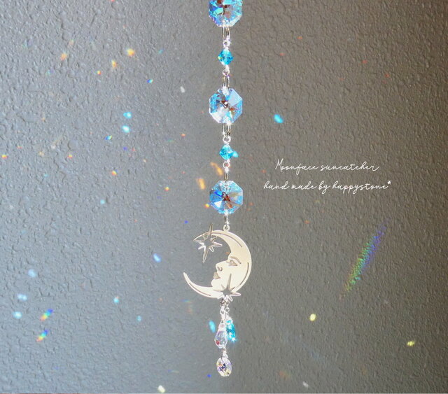 月と雫とスワロフスキーミニサンキャッチャー*シルバーカラー | iichi