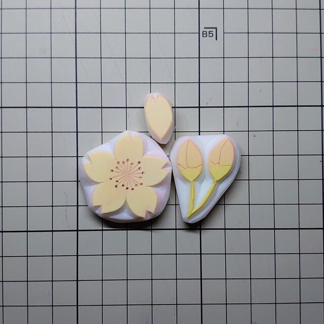 消しゴムはんこ「さくら・桜‣サクラ⑤」3個 | iichi 日々の
