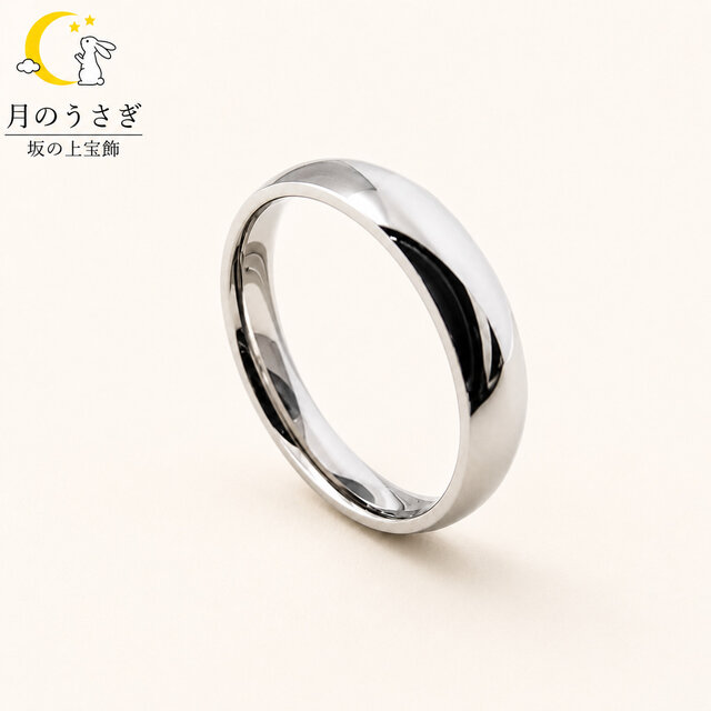 月のうさぎ リング 「1本」 幅3.4mm サージカルステンレス316L | iichi