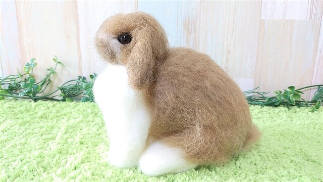 えみりさま確認用 羊毛フェルト オーダー「リアルで可愛いうさぎちゃん」ロップイヤ 1回完結レッスン】リアルうさぎの作り方③（ロップイヤー） | FANTIST