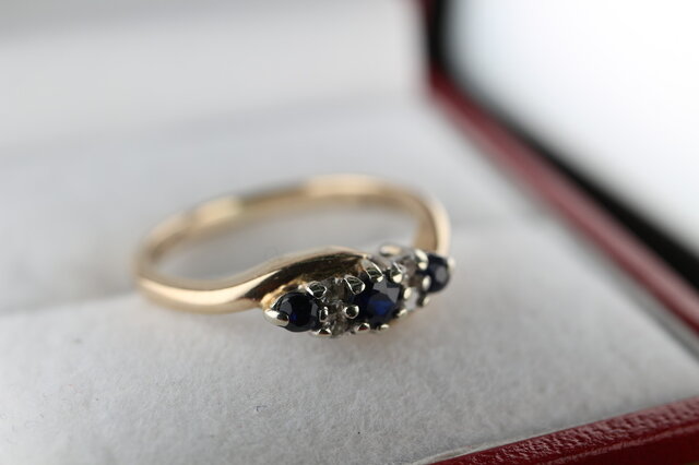 英国 イギリス ビンテージ ゴールド リング 指輪 レディース 天然