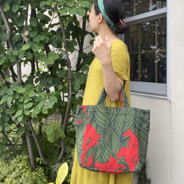 ショルダートート「カンナ」希望_レッド