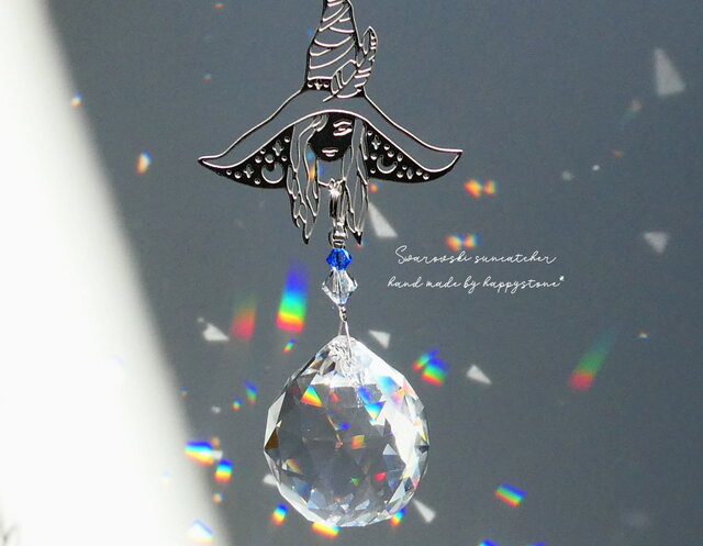 サンキャッチャー♡ハンドメイド「スワロフスキー✧︎ロザリン♡」 ラスト】 ロザリンピンク スワロフスキーサンキャッチャークリスタル