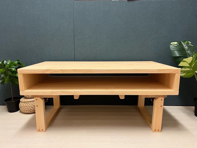 送料無料】 ローテーブル 長方形 90cm 45cm ロ形 2way パイン