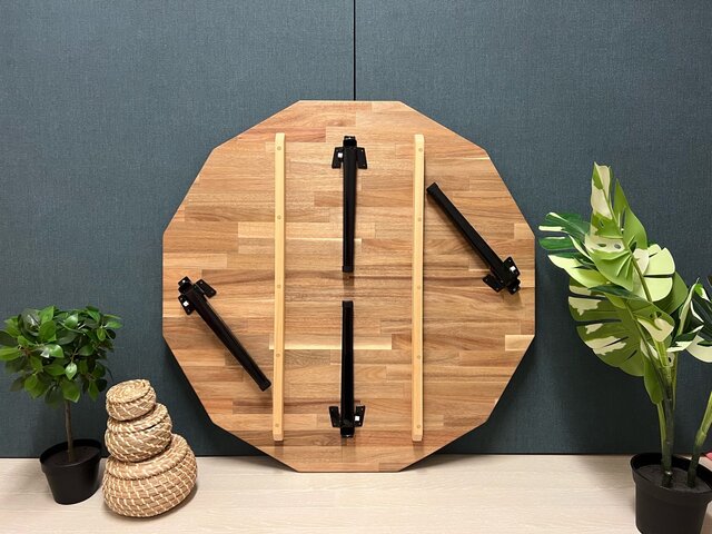 【オーダー】 ローテーブル 8角 90cm アカシア 送料無料】 ローテーブル 12角 90cm アカシア 折りたたみ脚
